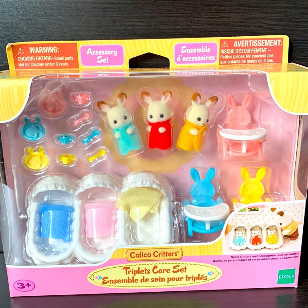 Brand New Calico Critters Triple Care Set Good For Ages 3+ Still In Package